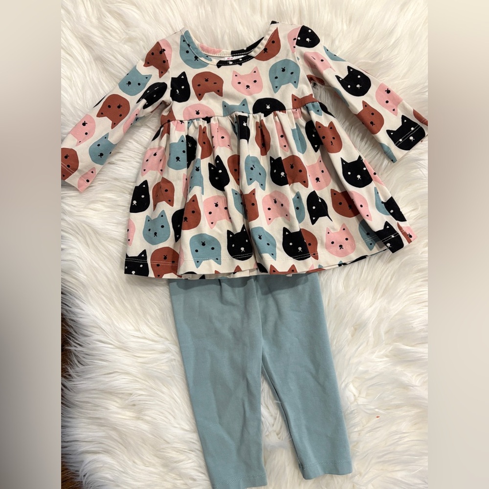 Hanna Andersson Baby Skater Dress and Leggings Set 3-6 Months